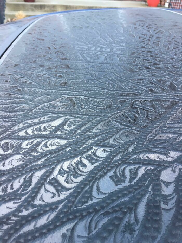 The Way The Ice Froze On My Car This Morning