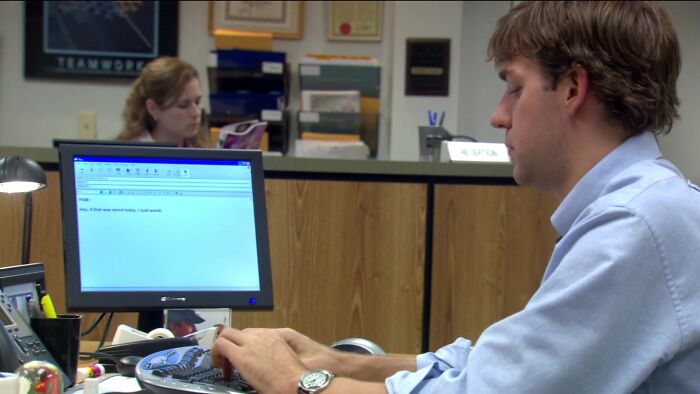 John Krasinski The Office computer type