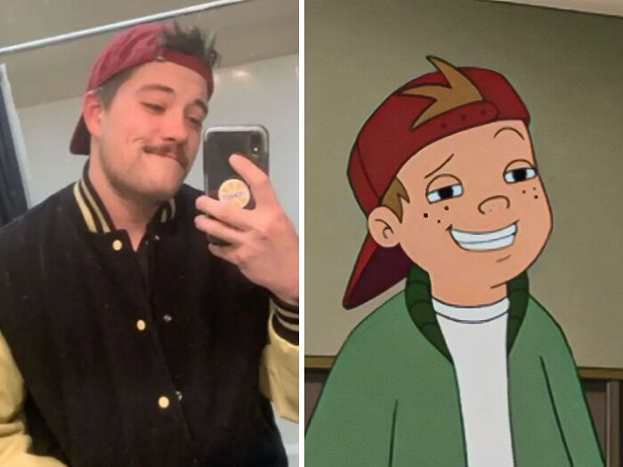 T.J. Detweiler From Recess and a similar looking man taking a mirror selfie 