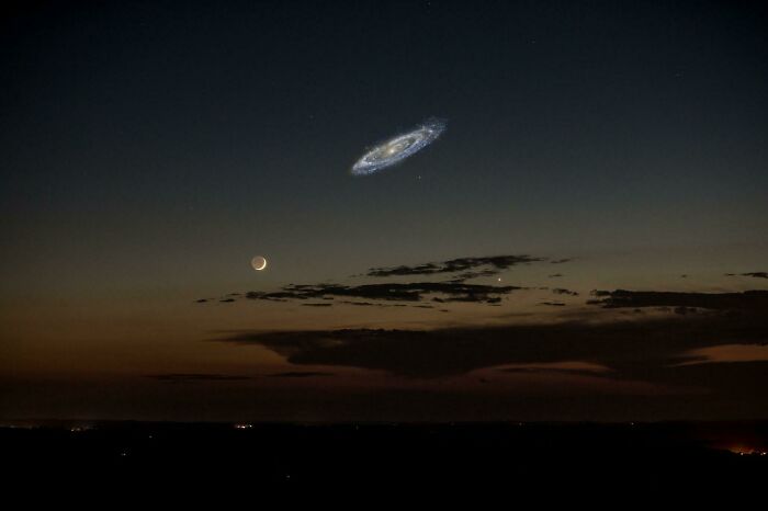 Andromeda's Actual Size If It Were Brighter