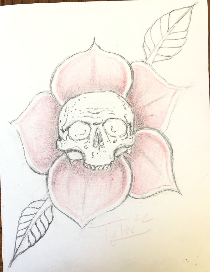 Skull And Flowers