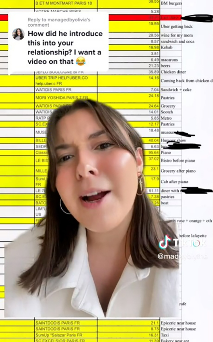 Woman Shows An Insane Excel Spreadsheet Her Ex Used To Keep Track Of Everything She Owed Him, And People Don't Hold Back Their Opinions