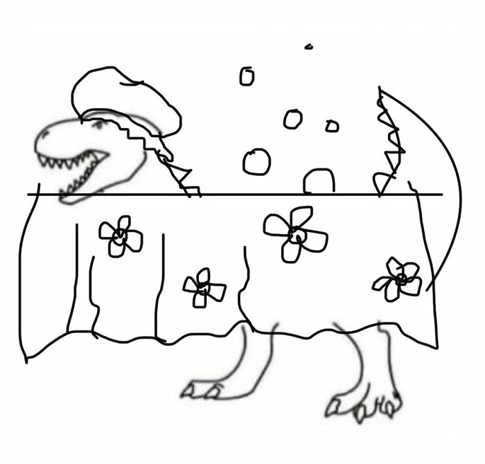 A Challenge Is Made To Twitter Users, Where A Dinosaur Should Be Completed By Proving That The A.i. It's Not Necessary (30 Pics)