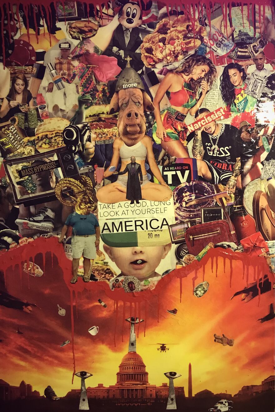 I Upcycle Canvases, Cut Up Magazines, And Use Paints To Make My Art (20 Pics)