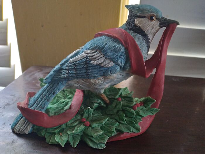 Blue Jay Decoration Because Nothing Says "Winter Holidays" Like A Blue Jay
