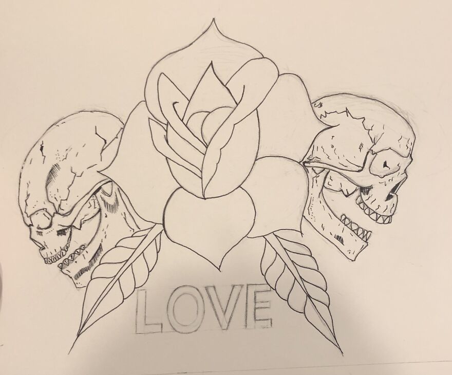 Skull And Flowers