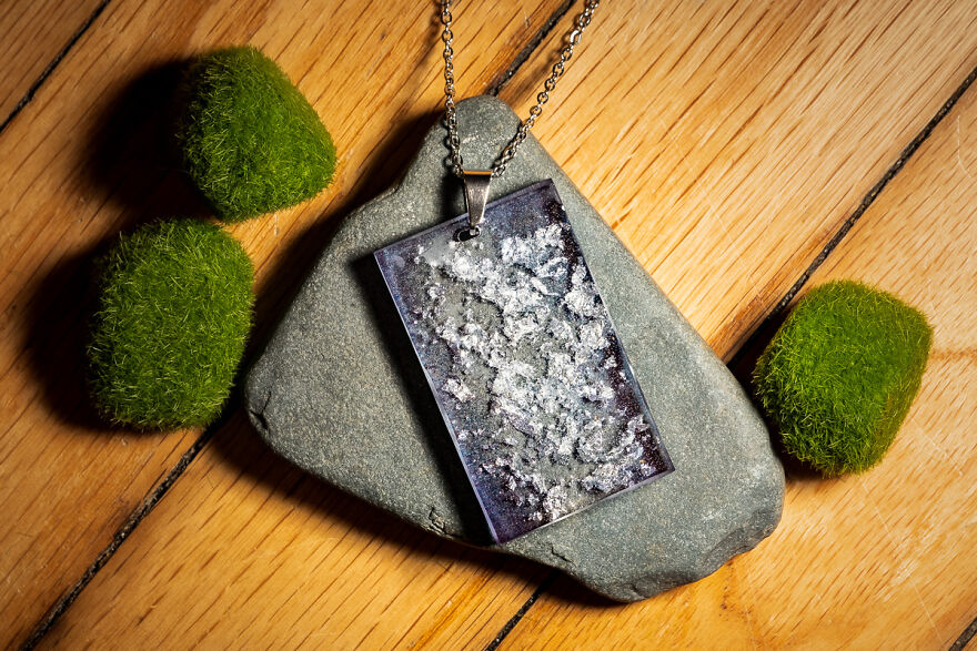 Alcohol Ink And Silver Flakes