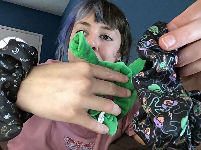 I Got Shrek Scrunchies From My Sister:)