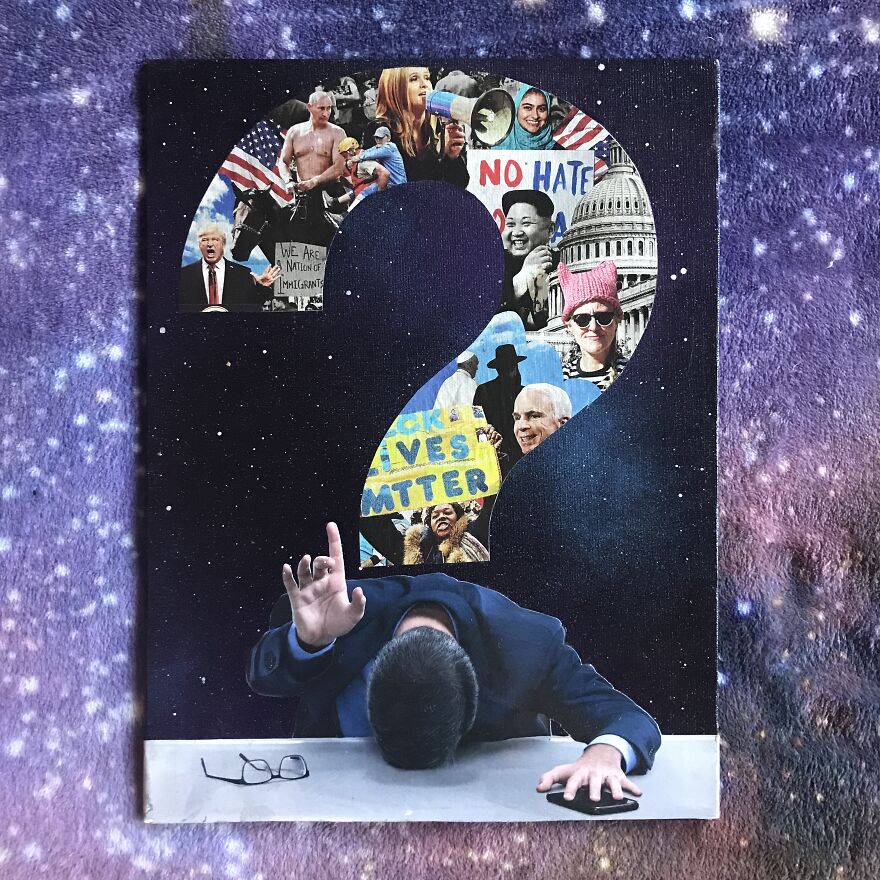 I Upcycle Canvases, Cut Up Magazines, And Use Paints To Make My Art (20 Pics)