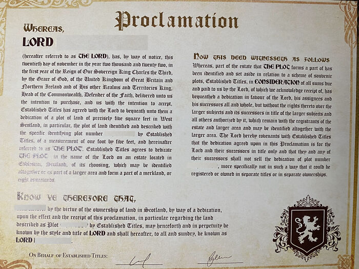 You May Call Me Lord Now