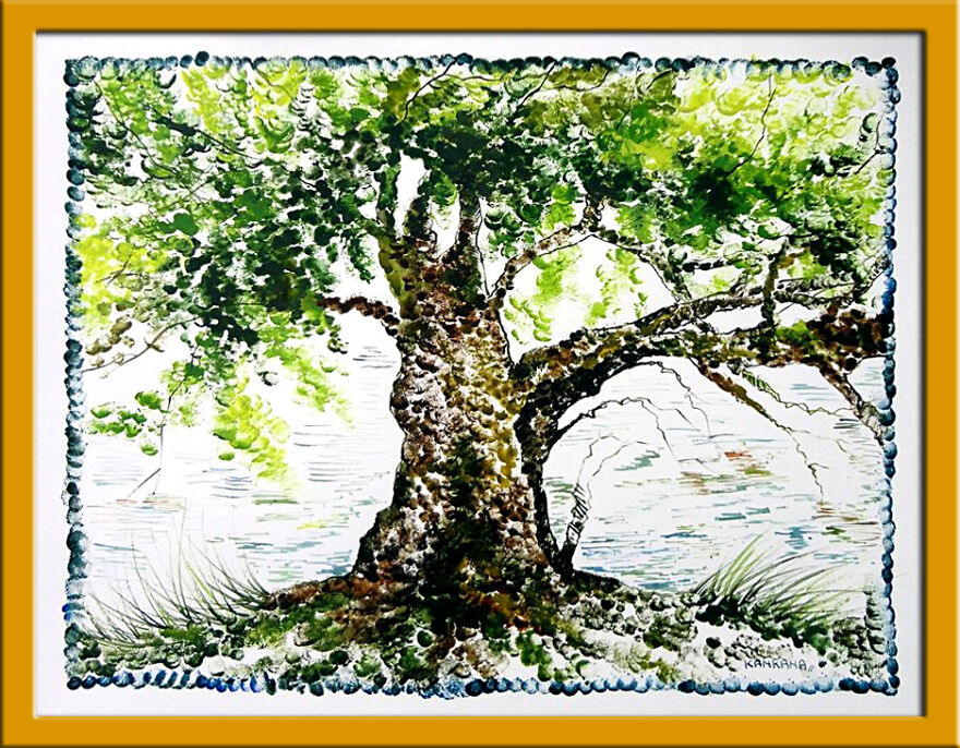 Nature Handmade Paintings Mixed Media On Paper By Kankana Pal Nature Handmade Paintings Mixed Media On Paper By Kankana Pal