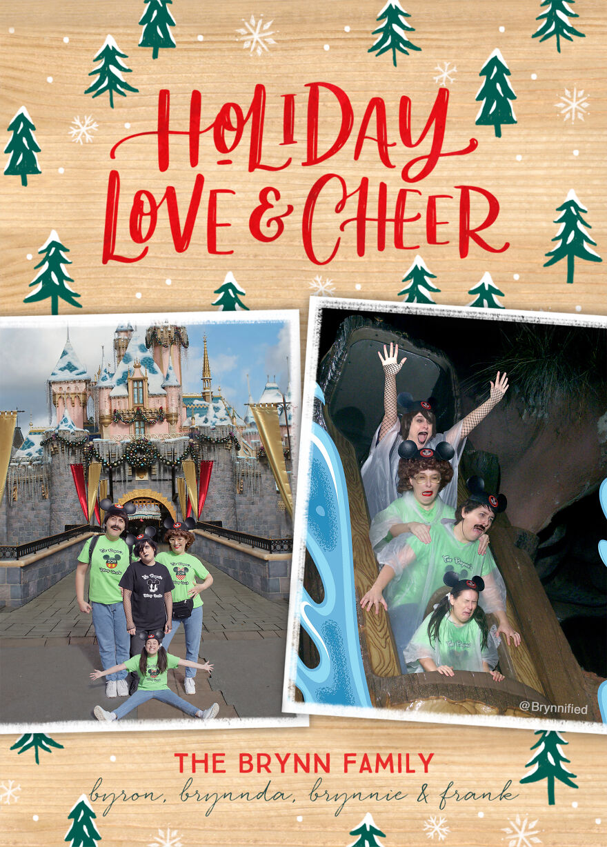 I Photoshopped Myself To Become My Own Awkward Family For My 8th Annual Holiday Card