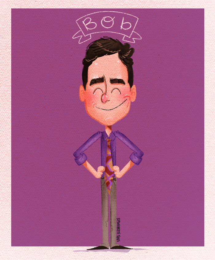 Tribute illustration of a smiling man named Bob in a purple shirt and patterned tie honoring those lost in 2022.