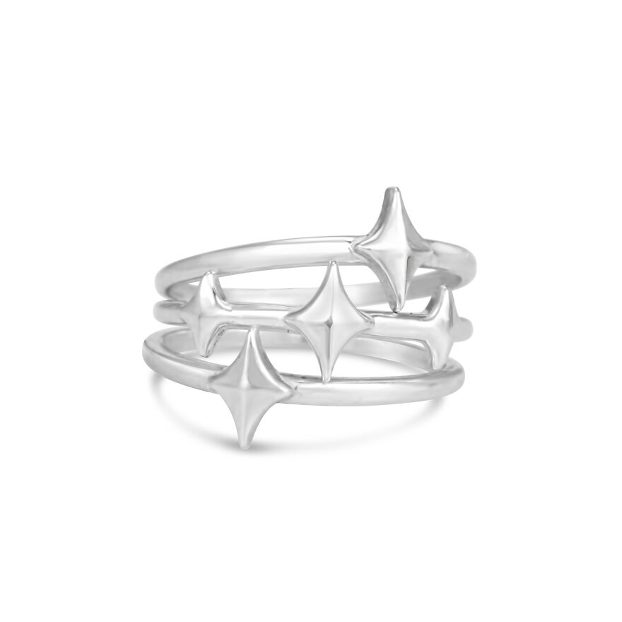 Genshin Impact Star Stacking Rings, Silver