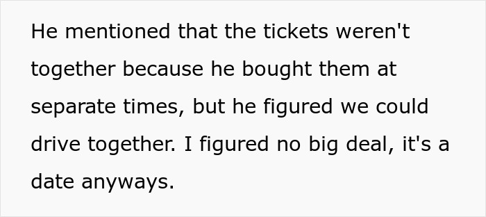 "They Just Threw Me The Scraps": Woman Is Told To 'Grow Up' After Getting Mad At Her Dad Who Bought Better Tickets To A Show For His Wife "They Just Threw Me The Scraps": Woman Is Told To 'Grow Up' After Getting Mad At Her Dad Who Bought Better Tickets To A Show For His Wife