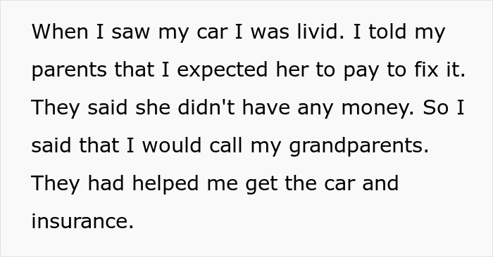 &ldquo;Am I A Jerk For Making My Parents Choose Between My Sister Going To Jail Or Replacing My Car With Their Vacation Money&rdquo;