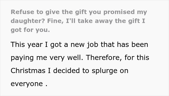 Man Gets Revenge On His MIL By Giving Her $40 Gift Instead Of A $600 One After She Refused To Give Her Gift To His Daughter