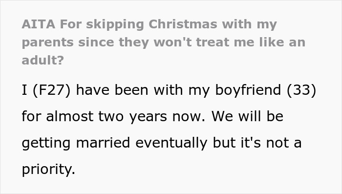 “Am I A Jerk For Skipping Christmas With My Parents Since They Won’t Treat Me Like An Adult?” “Am I A Jerk For Skipping Christmas With My Parents Since They Won’t Treat Me Like An Adult?”