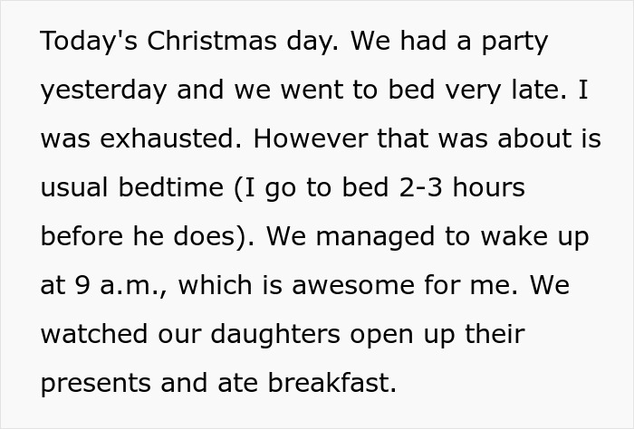 People Online Call This Woman The Jerk For Critiquing Her Husband Who Decided To Take A Nap On Christmas Day