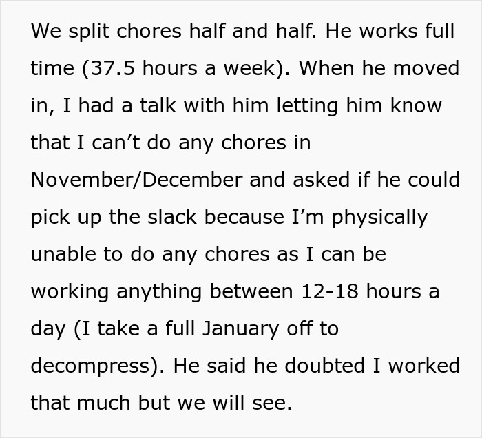 30 Y.O. Woman Asked To &lsquo;Grow Up&rsquo; By Her Boyfriend For Not Doing Any Chores After Warning Him In Advance She Won&rsquo;t Be Able To