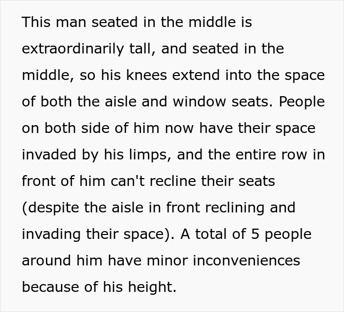 Man Confronts "Giant" 6'8" Man After He Stopped Him From Reclining His Seat On A Plane