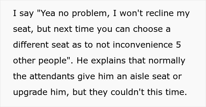 Man Confronts "Giant" 6'8" Man After He Stopped Him From Reclining His Seat On A Plane
