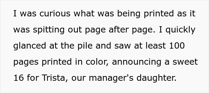 "I Have To Pay To Print Personal Stuff At Work? So Do You, Boss": Employee Gets The Perfect Petty Revenge On Their Manager