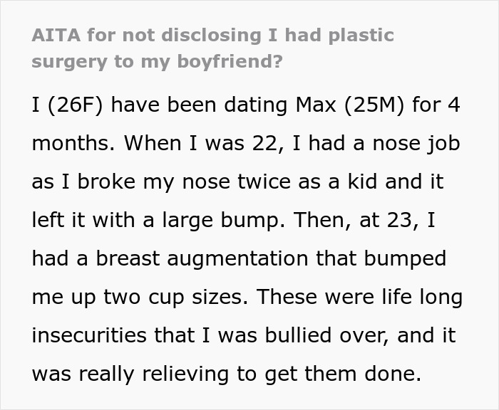 Woman Breaks Up With Her Boyfriend After Being Together For 4 Months As He Throws A Fit Over Her Undisclosed Plastic Surgeries Woman Breaks Up With Her Boyfriend After Being Together For 4 Months As He Throws A Fit Over Her Undisclosed Plastic Surgeries