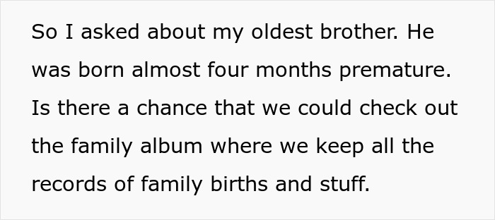 Man Ponders &ldquo;AITA For Bringing Up My Brother&rsquo;s &lsquo;Premature&rsquo; Birth At Christmas Dinner To Get My Parents To Shut Up?&rdquo;