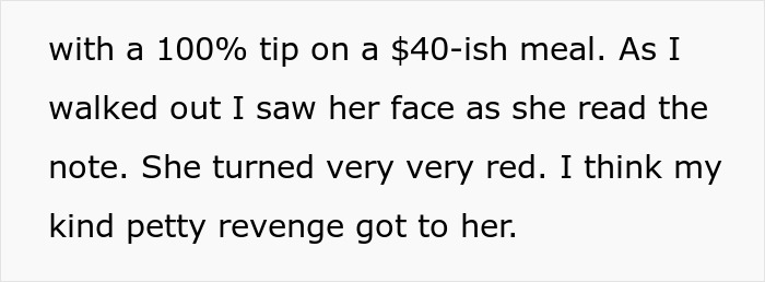 Woman Gets Back At Her School Bully For Harassing Her At A Restaurant By Leaving Her A 100% Tip On $40 Meal