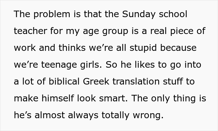 16 Y.O. Who Knows Ancient Greek Challenges Her Sunday School Teacher&rsquo;s Bible Translation And Gets Kicked Out