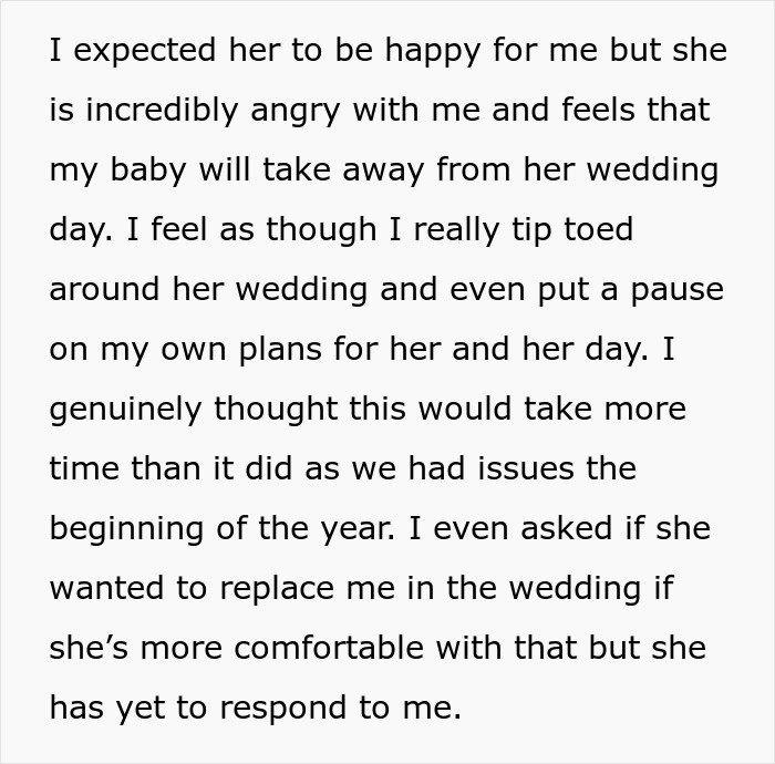 "Am I A Jerk For Being 30 Weeks Pregnant At My Sister's Wedding?"