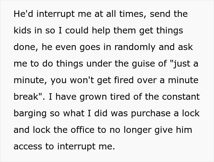 Woman Puts A Lock On Her Home Office Because Of Her Husband&rsquo;s Constant Interrupting, Later Learns He Removed It
