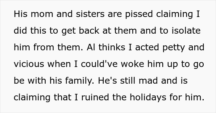 "Why Would I Wake Up Early Just To Wake Him Up?": Woman Is Not Invited To Husband's Family Christmas, Doesn't Wake Him Up For His Flight