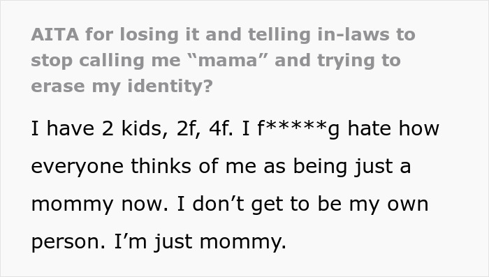 Woman Lost Her Patience And Told Her In-Laws To Stop Calling Her ‘Mama’, Wonders If She Shouldn’t Have Done It During Christmas Woman Lost Her Patience And Told Her In-Laws To Stop Calling Her ‘Mama’, Wonders If She Shouldn’t Have Done It During Christmas