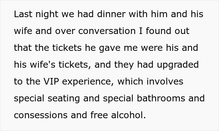 "They Just Threw Me The Scraps": Woman Is Told To 'Grow Up' After Getting Mad At Her Dad Who Bought Better Tickets To A Show For His Wife "They Just Threw Me The Scraps": Woman Is Told To 'Grow Up' After Getting Mad At Her Dad Who Bought Better Tickets To A Show For His Wife