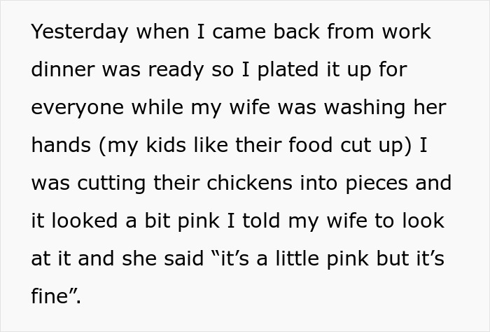 Dad Gets Bashed Online For Refusing To Serve Wife&rsquo;s Undercooked Chicken To Kids