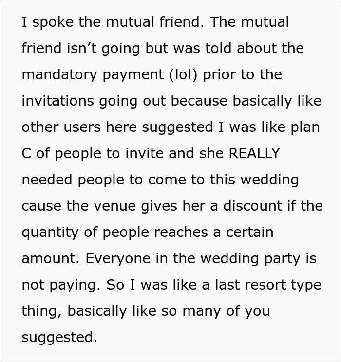 &ldquo;Bride Invites Me To Wedding And Expects Me To Pay For Venue&rdquo;: Woman Shares How She Got A Wedding Invitation That Came With A $550 Fee