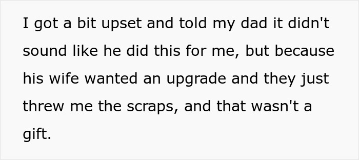 "They Just Threw Me The Scraps": Woman Is Told To 'Grow Up' After Getting Mad At Her Dad Who Bought Better Tickets To A Show For His Wife "They Just Threw Me The Scraps": Woman Is Told To 'Grow Up' After Getting Mad At Her Dad Who Bought Better Tickets To A Show For His Wife