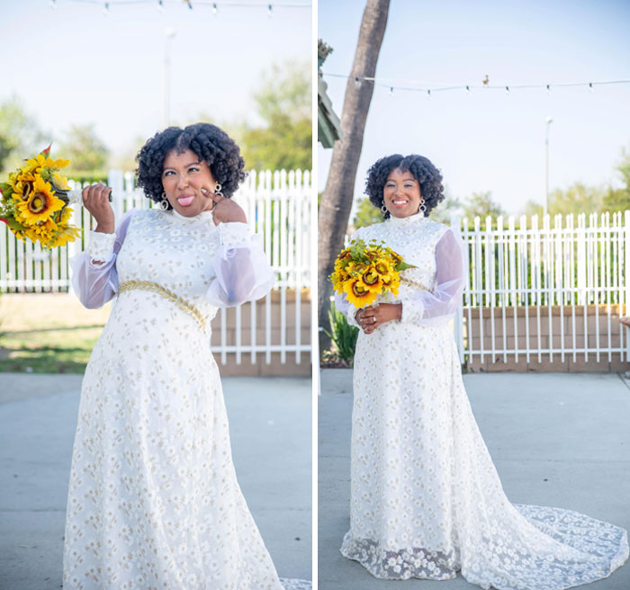 Hice mi propio vestido de novia