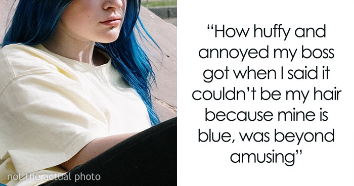 Woman Is Sick And Tired Of Her Boss Blaming Her For The Hair In Customers’ Food, Dyes Her Hair Blue