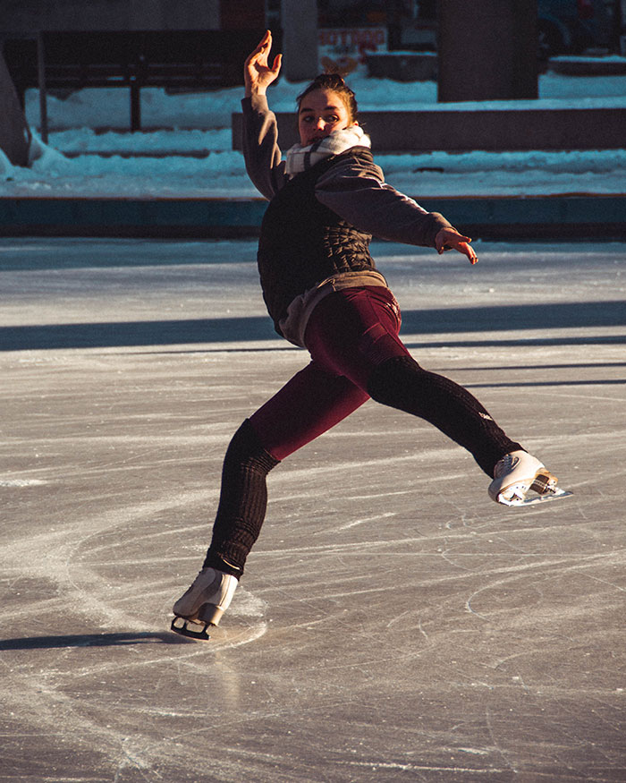 Woman ice skating