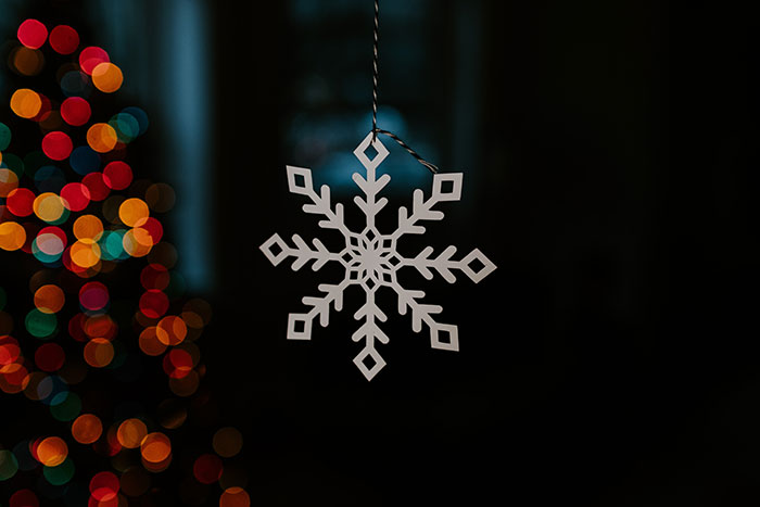 Small crafted snowflake from paper