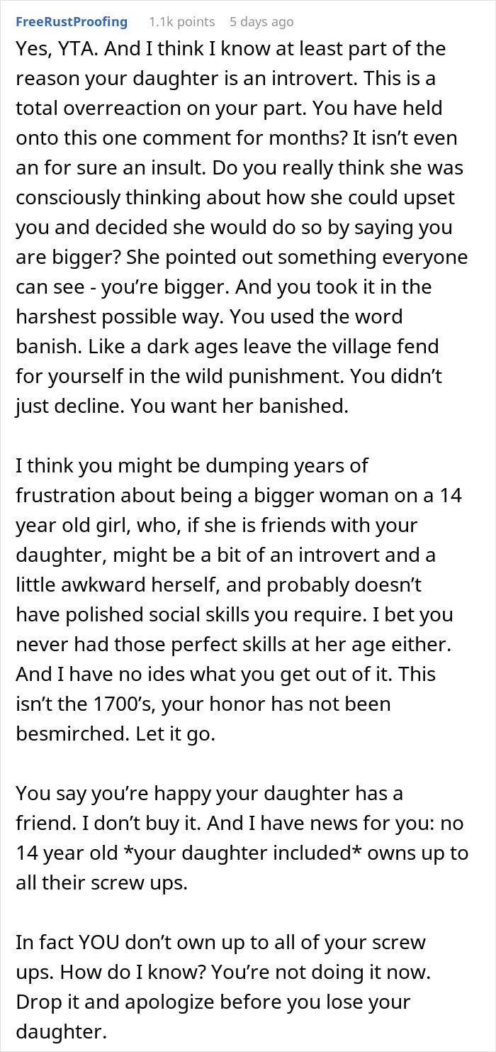 &ldquo;Am I A Jerk For Banishing My Teenage Daughter&rsquo;s Friend From Our House Because She Made Fun Of My Weight?&rdquo;