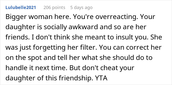 &ldquo;Am I A Jerk For Banishing My Teenage Daughter&rsquo;s Friend From Our House Because She Made Fun Of My Weight?&rdquo;
