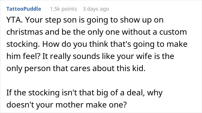 &ldquo;My Wife Refused To Drop It&rdquo;: Man&rsquo;s Family Refuses To Hang A Custom Christmas Stocking With Step-Grandchild&rsquo;s Name, So His Wife Refuses To Join Their Celebrations