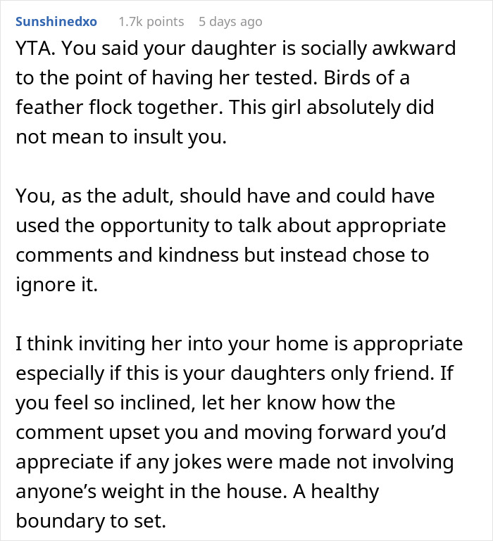 &ldquo;Am I A Jerk For Banishing My Teenage Daughter&rsquo;s Friend From Our House Because She Made Fun Of My Weight?&rdquo;