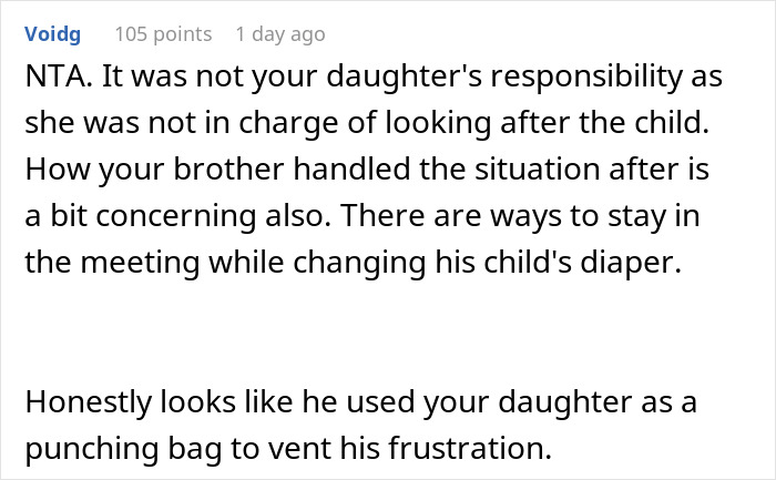 &ldquo;Am I A Jerk For Telling My Brother Off When He Berated My Daughter For Not Changing Her Cousin&rsquo;s Diaper?&rdquo;
