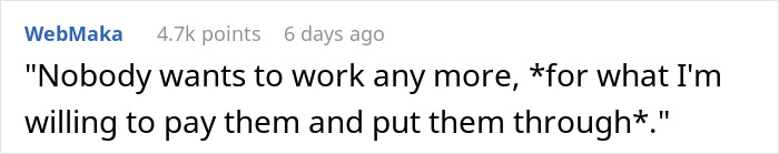 Woman Gets Put In Her Place When She Complains About How Nobody Wants To Work When She Just Said She Doesn’t Have A Job Woman Gets Put In Her Place When She Complains About How Nobody Wants To Work When She Just Said She Doesn’t Have A Job