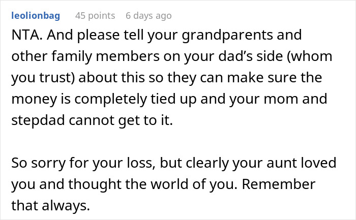 Parents Furious Their 16 Y.O. Straight Up Refuses To Divide Up His Late Aunt’s Inheritance With 4 Other Siblings Parents Furious Their 16 Y.O. Straight Up Refuses To Divide Up His Late Aunt’s Inheritance With 4 Other Siblings